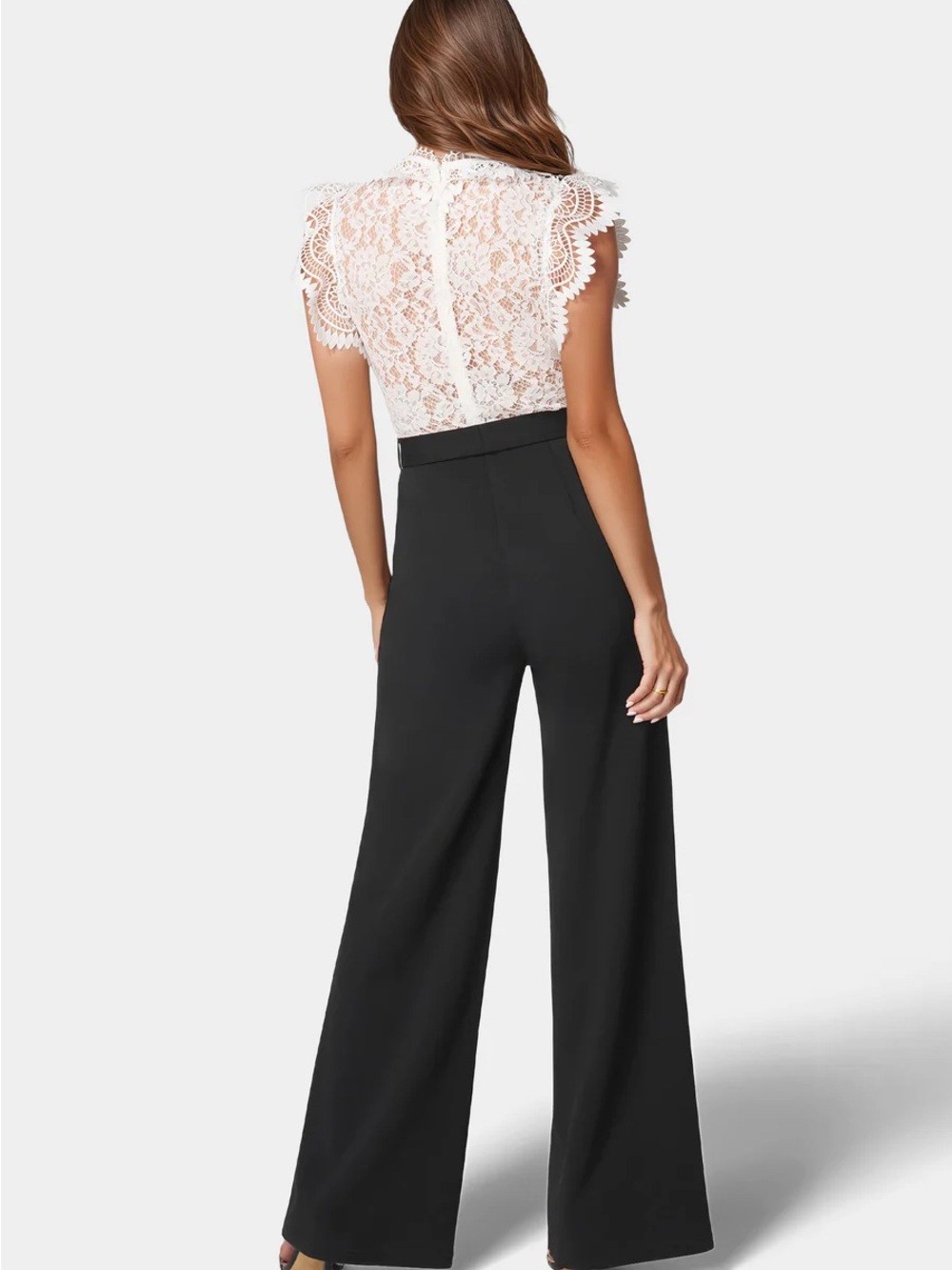 Bebe Ruffle Lace Jumpsuit - Picture 4 of 4